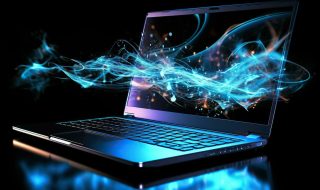 laptop-with-blue-smoke-on-a-black-background-ai-generated-free-photo